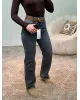 بنطلون جينز  مع حزام عسلي
