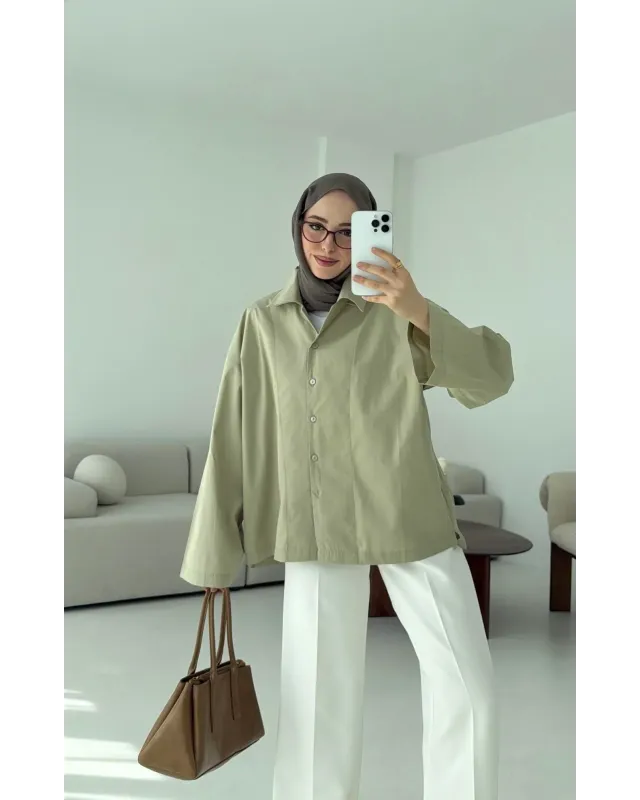 Oversized mint green Shirt