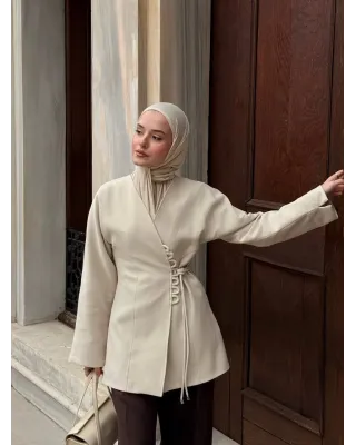 Beige corset blazer