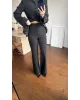 Black Formal Stand Collar Two-Piece Set