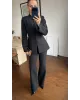 Black Formal Stand Collar Two-Piece Set