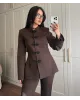 Brown Formal Stand Collar Two-Piece Set