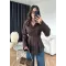 Pleated Waist Shirt – Brown  Color