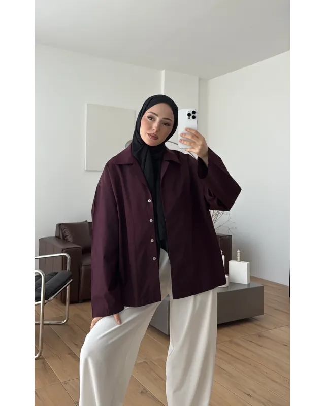 Oversized Burgundy Shirt