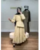 Soft Yellow Dress with Detachable Wrap Belt