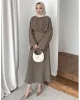 Chic Skirt Set with Detachable Wrap-Olive Khaki