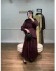 Burgundy Dress with Detachable Wrap Belt