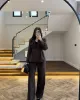 Brown Fitted Blazer and Pants Set