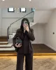 Brown Fitted Blazer and Pants Set