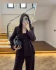 Dark Purple Fitted Blazer and Pants Set