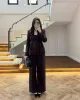 Dark Purple Fitted Blazer and Pants Set