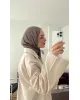 قميص اوفر سايز باكمام وقبة دانتيل - بيج