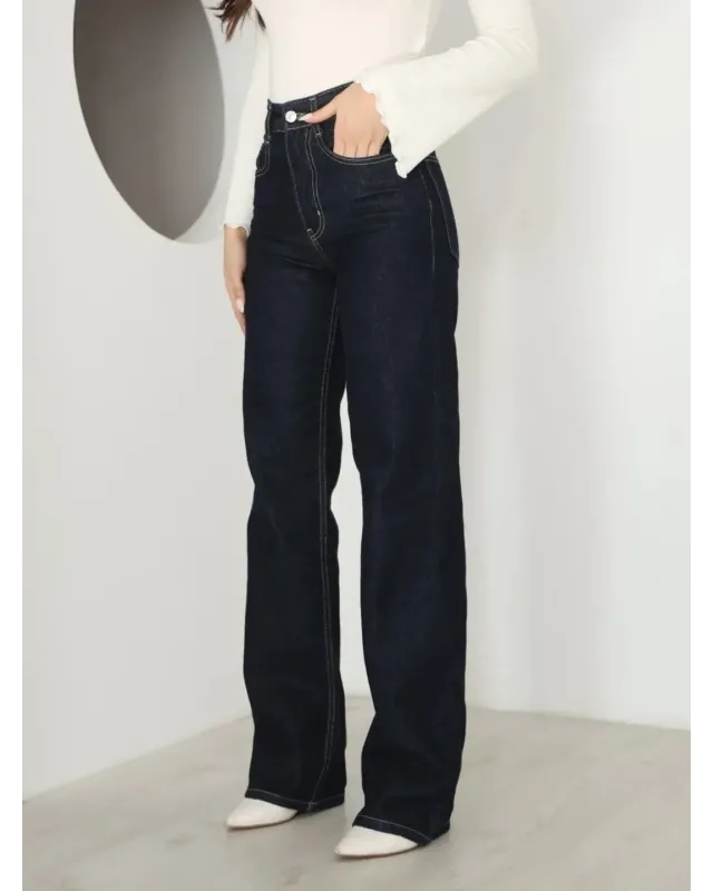 Dark Straight-Leg Jean