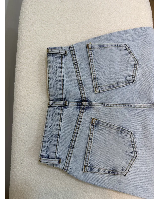 Light Wash Distressed Straight-Leg Jeans