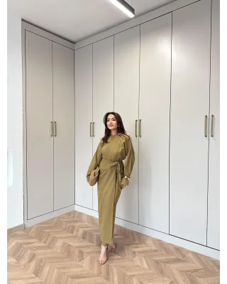 Side-Tied Skirt Set – Mustard
