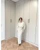 Side-Tied Skirt Set – Beige