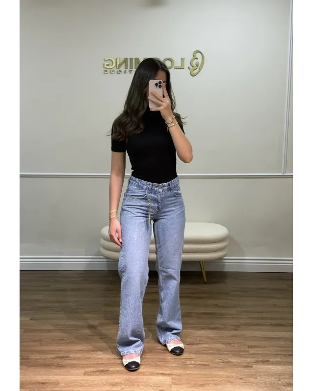 Medium Blue-Classic Straight Jeans