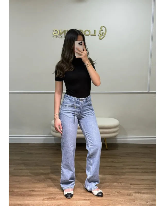 Medium Blue-Classic Straight Jeans