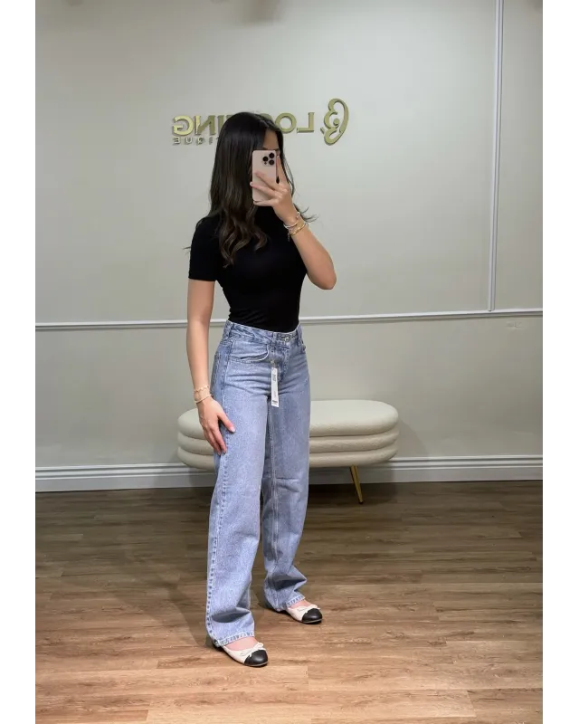 Medium Blue-Classic Straight Jeans