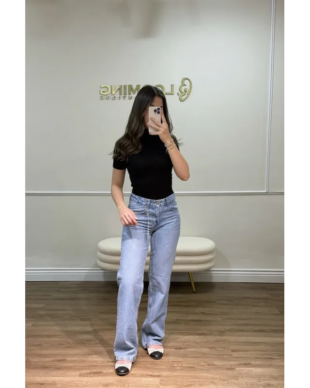 Medium Blue-Classic Straight Jeans