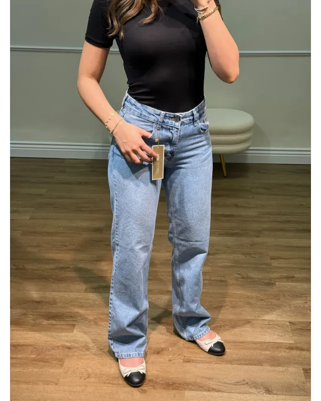 Medium Blue-Classic Straight Jeans