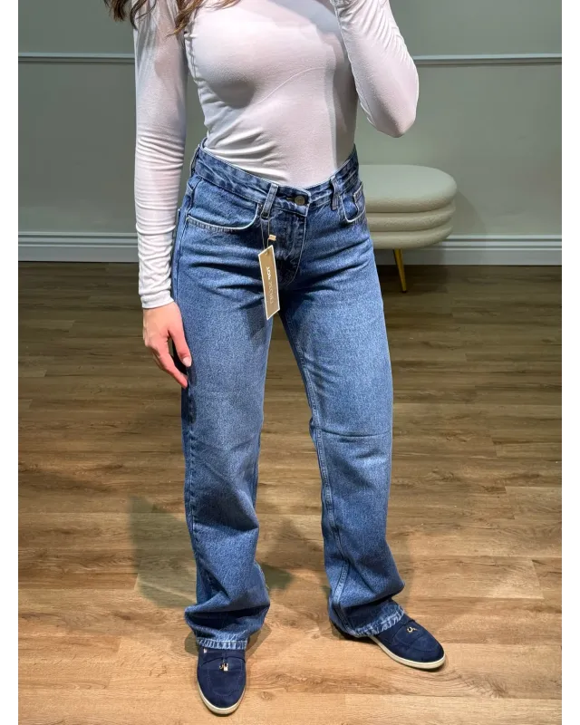 Dark Blue-Classic Straight Jeans