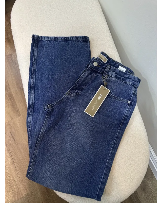 Dark Blue-Classic Straight Jeans
