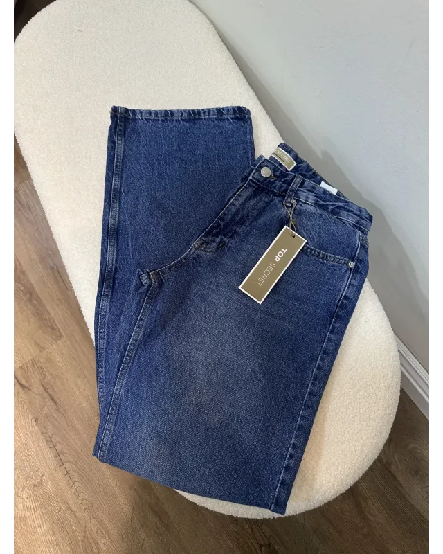Dark Blue-Classic Straight Jeans