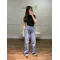 Medium Blue -Wide Fit Straight Jeans