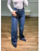 A16339-Dark Blue-Wide Fit Straight Jeans