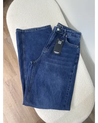 Dark Blue-Wide Fit Straight Jeans Dark Blue-Wide Fit Straight Jeans