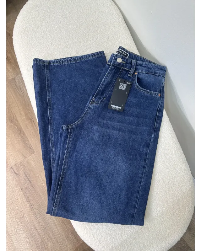 A16339-Dark Blue-Wide Fit Straight Jeans