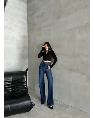 Dark Wash Wide-Leg Jeans A.17966 Dark Wash Wide-Leg Jeans A.17966