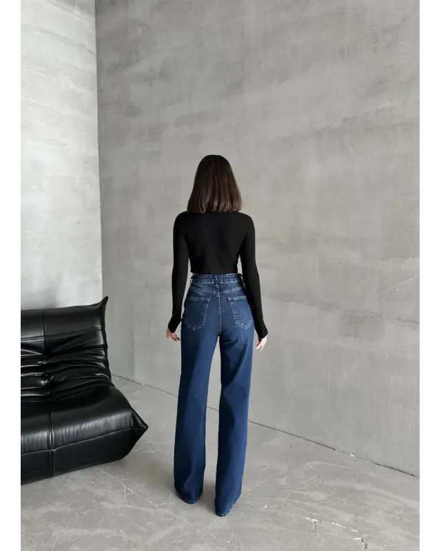 Dark Wash Wide-Leg Jeans A.17966