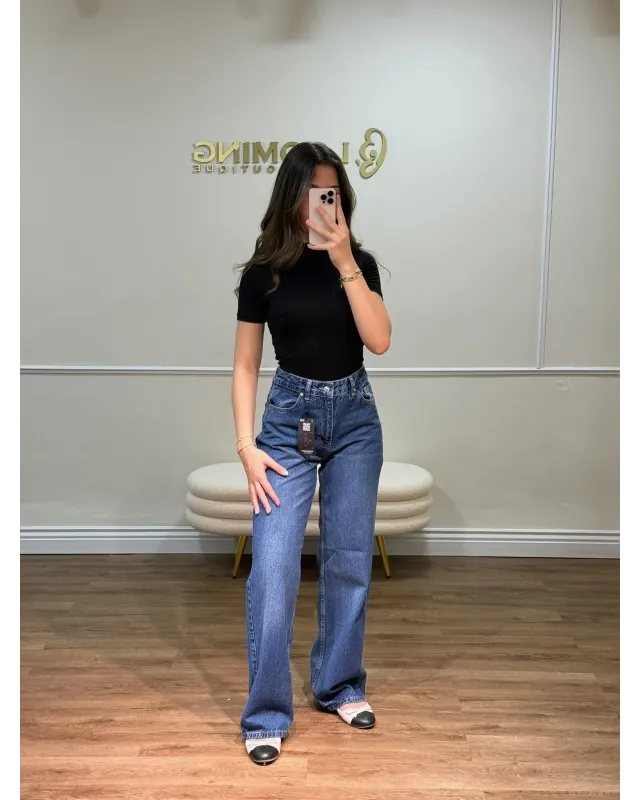 Dark Wash Wide-Leg Jeans A.17966