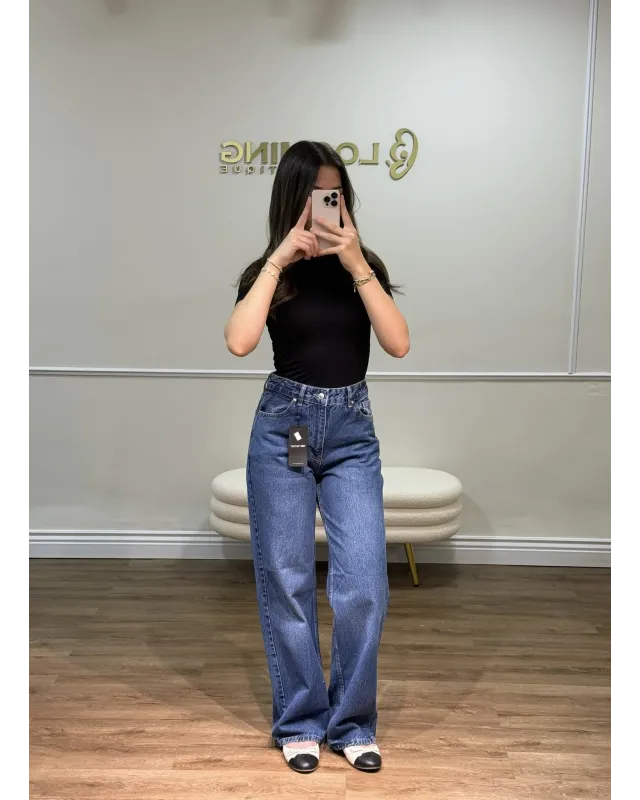 Dark Wash Wide-Leg Jeans A.17966