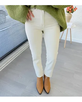 Straight Fit Jeans - Cream