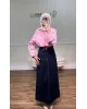 Dark Indigo Denim Maxi Skirt