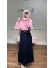 Dark Indigo Denim Maxi Skirt