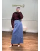 Medium Blue Denim Maxi Skirt Medium Blue Denim Maxi Skirt