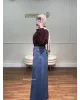 Medium Blue Denim Maxi Skirt Medium Blue Denim Maxi Skirt