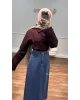 Medium Blue Denim Maxi Skirt Medium Blue Denim Maxi Skirt