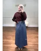Medium Blue Denim Maxi Skirt Medium Blue Denim Maxi Skirt