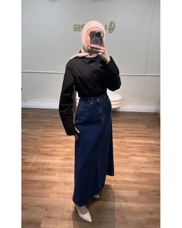 Midnight Blue Denim Skirt