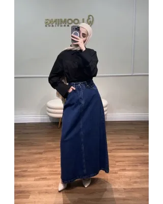 Midnight Blue Denim Skirt