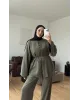 Khaki Button-Detail Set