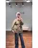 تونيك بوبلين بحزام عريض وأزرار جانبية – كاكي