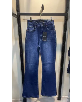 High Rise Dark Indigo Flare Jeans