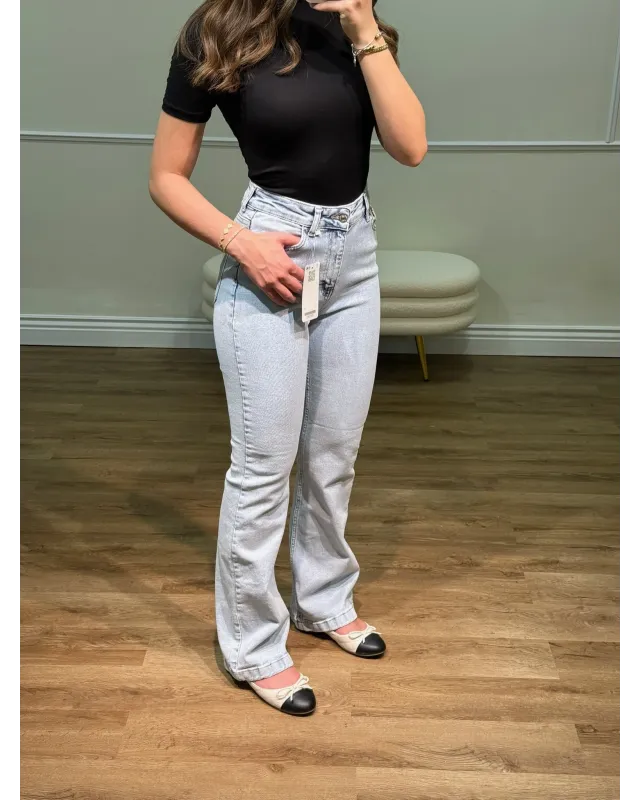 High Rise Ice Blue Flare Jeans High Rise Ice Blue Flare Jeans