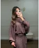 Polka Dot Bell Skirt Set – Dark Coffee
